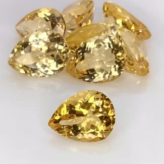 Citrine Faceted Pear Shape Gemstone Parcel - 14x10mm - 8 Pc. - 42.90 Cts.
