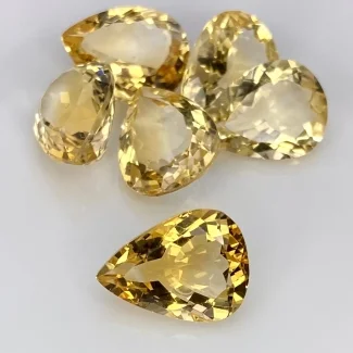 42 Cts. Citrine 16x12mm Faceted Pear Shape AA Grade Gemstones Parcel - Total 4 Pcs.