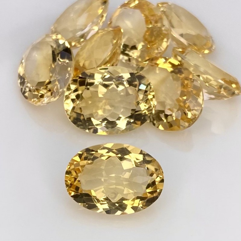Citrine Faceted Oval Shape Gemstone Parcel - 14x10mm - 9 Pc. - 46.45 Cts.