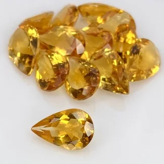 29.35 Cts. Citrine 12x8mm Faceted Pear Shape AAA Grade Gemstones Parcel - Total 13 Pcs.