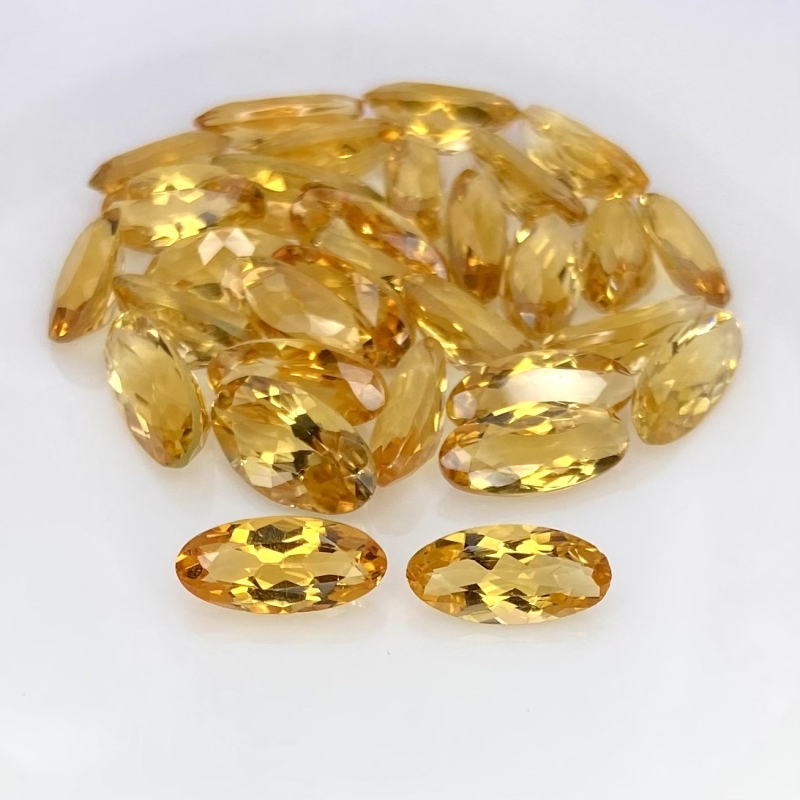37 Cts. Citrine 10x5-11x5mm Faceted Oval Shape AAA Grade Gemstones Parcel - Total 30 Pcs.