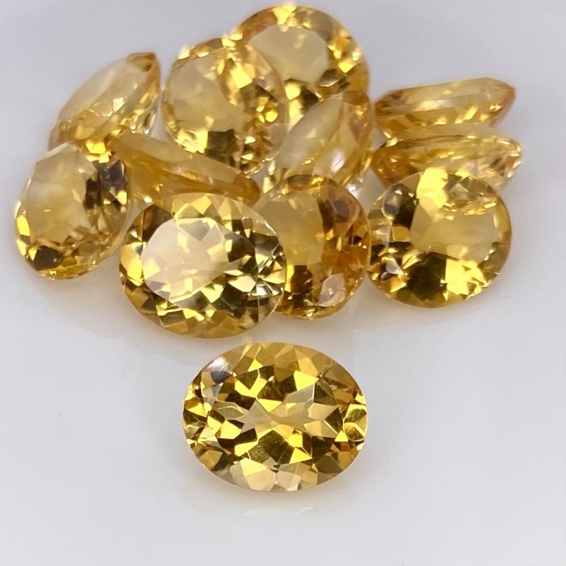 36.90 Cts. Citrine 11x9mm Faceted Oval Shape AA+ Grade Gemstones Parcel - Total 12 Pcs.