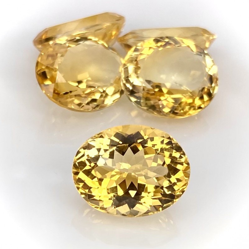 Citrine Faceted Oval Shape Gemstone Parcel - 15x12mm - 5 Pc. - 39.65 Cts.