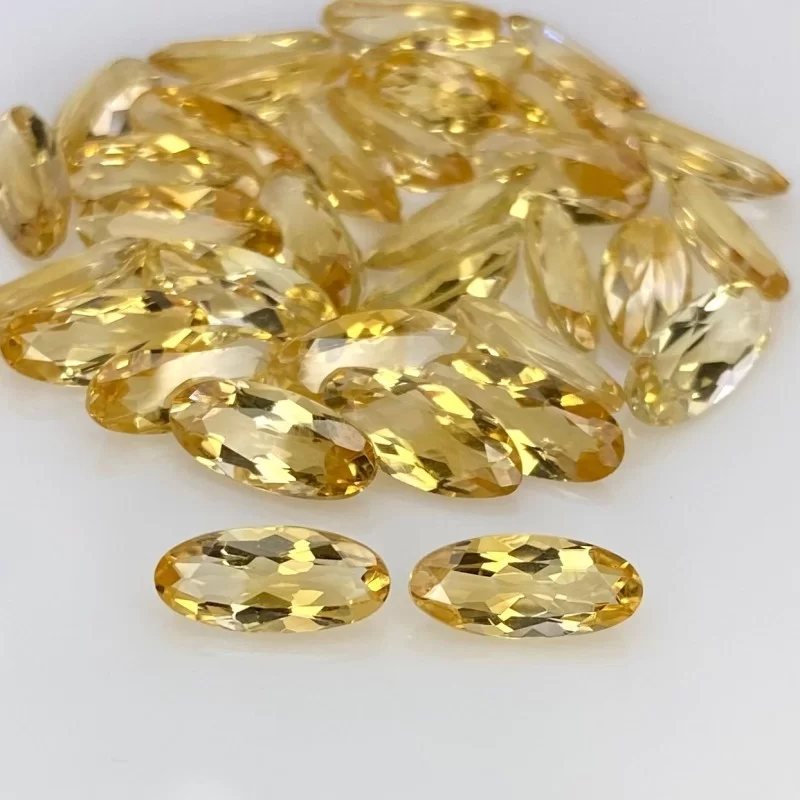 40.50 Cts. Citrine 11x5mm Faceted Oval Shape AA Grade Gemstones Parcel - Total 34 Pcs.