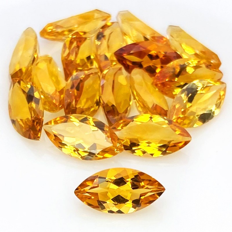 26.20 Cts. Citrine 12x6mm Faceted Marquise Shape AAA Grade Gemstones Parcel - Total 17 Pcs.