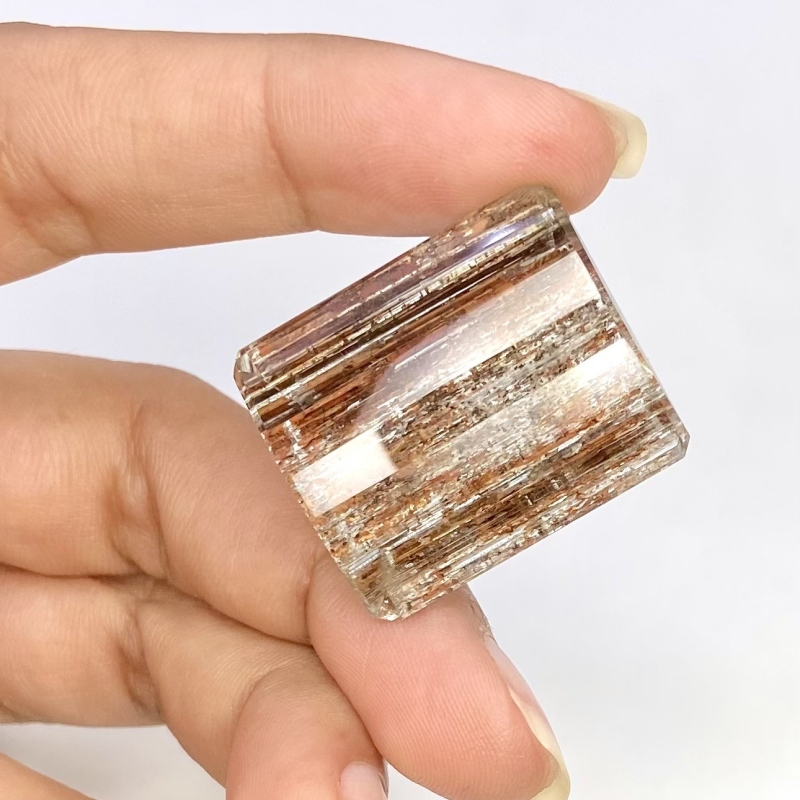  67.38 Cts. Rutile Aquamarine 26.45x22.61mm Step Cut Octagon Shape AA Grade Loose Gemstone - Total 1 Pc.