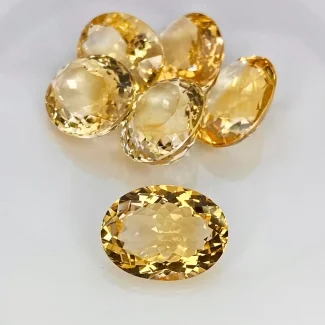 53 Cts. Citrine 16x12mm Faceted Oval Shape AA Grade Gemstones Parcel - Total 6 Pcs.