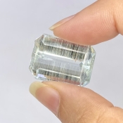 27.73 Cts. Rutile Aquamarine 21.92x16.04mm Step Cut Octagon Shape AA Grade Loose Gemstone - Total 1 Pc.