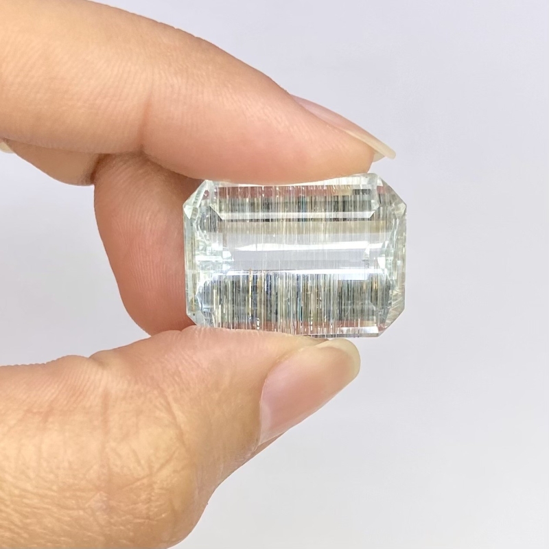 27.73 Cts. Rutile Aquamarine 21.92x16.04mm Step Cut Octagon Shape AA Grade Loose Gemstone - Total 1 Pc.