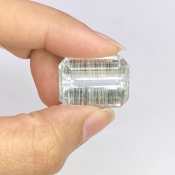 27.73 Cts. Rutile Aquamarine 21.92x16.04mm Step Cut Octagon Shape AA Grade Loose Gemstone - Total 1 Pc.