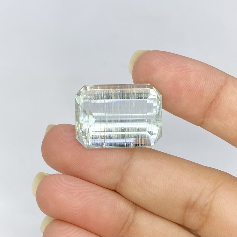 27.73 Cts. Rutile Aquamarine 21.92x16.04mm Step Cut Octagon Shape AA Grade Loose Gemstone - Total 1 Pc.