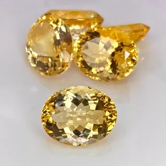 55.90 Cts. Citrine 17x13mm Faceted Oval Shape AA Grade Gemstones Parcel - Total 5 Pcs.