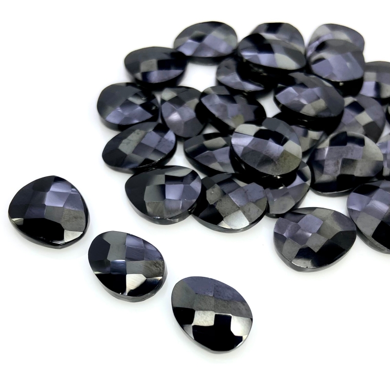  204.25 Carat Black Spinel 13x10-15x12mm Briolette Irregular Shape AA Grade Loose Gemstone Beads Lot - Total 29 Pcs.