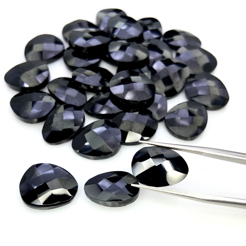  204.25 Carat Black Spinel 13x10-15x12mm Briolette Irregular Shape AA Grade Loose Gemstone Beads Lot - Total 29 Pcs.