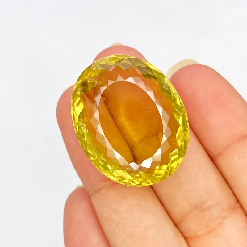  51 Cts. Beer Quartz 22x28mm Faceted Oval Shape AA Grade Loose Gemstone - Total 1 Pc.