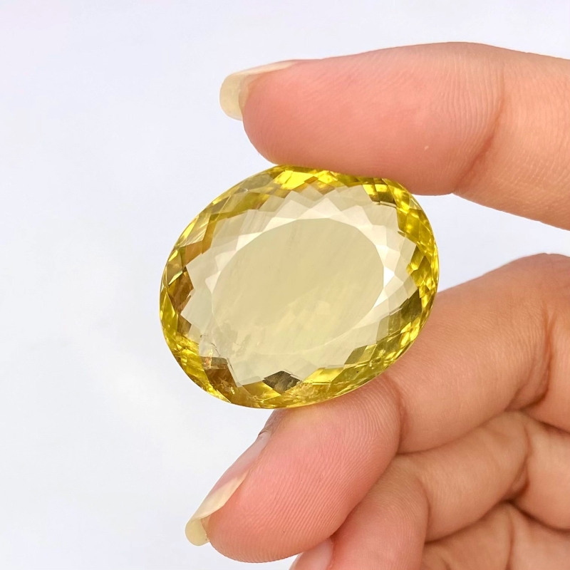  51 Cts. Beer Quartz 22x28mm Faceted Oval Shape AA Grade Loose Gemstone - Total 1 Pc.