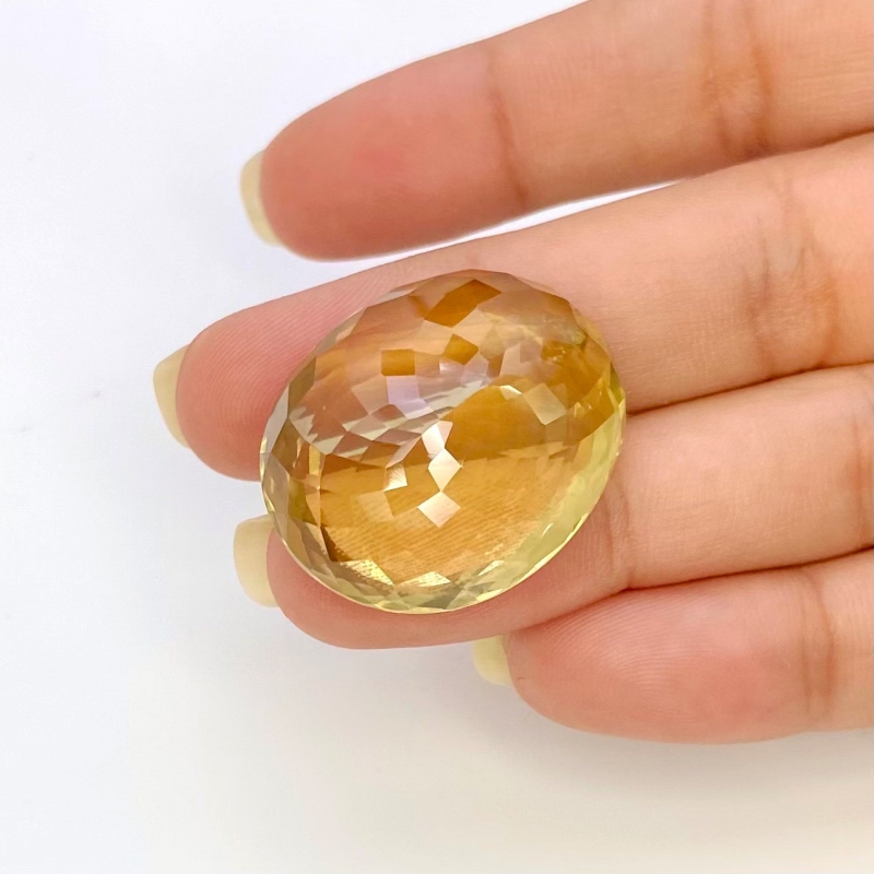  51 Cts. Beer Quartz 22x28mm Faceted Oval Shape AA Grade Loose Gemstone - Total 1 Pc.