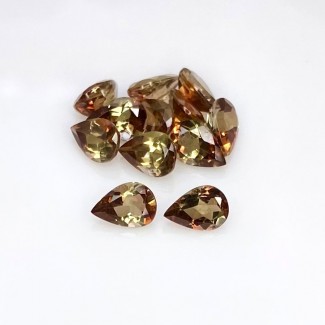 Andalusite Faceted Pear Shape Gemstone Parcel - 6x4mm - 12 Pc. - 5.12 Cts.