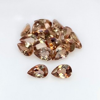 Andalusite Faceted Pear Shape Gemstone Parcel - 6x4mm - 17 Pc. - 6.96 Cts.