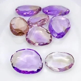 79.90 Cts. Ametrine 18-22mm Rose Cut Irregular Shape AA Grade Gemstones Parcel - Total 8 Pcs.