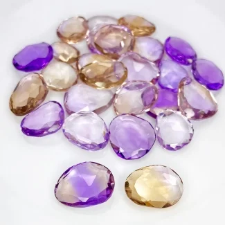 118.40 Cts. Ametrine 11-15mm Rose Cut Irregular Shape AA Grade Gemstones Parcel - Total 26 Pcs.