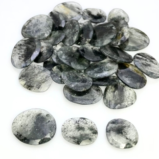 145.4 Carat Black Rutile 11.5-19mm Rose Cut Irregular Shape AA Grade Gemstones Parcel - Total 30 Pcs.