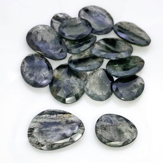 146.65 Carat Black Rutile 17-27mm Rose Cut Irregular Shape AA Grade Gemstones Parcel - Total 15 Pcs.
