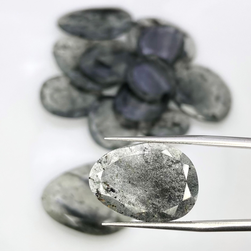 145 Carat Black Rutile 16.5-28mm Rose Cut Irregular Shape AA Grade Gemstones Parcel - Total 13 Pcs.