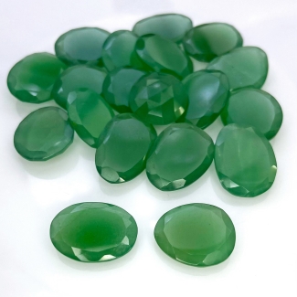 148.9 Carat Green Chalcedony 16.5-19mm Rose Cut Irregular Shape AA+ Grade Gemstones Parcel - Total 19 Pcs.
