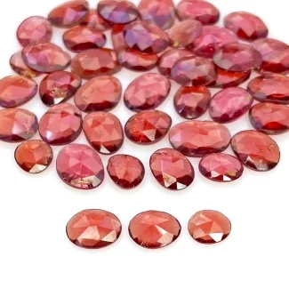 39.40 Carat Garnet 6x5-9x6.5mm Rose Cut Irregular Shape AA+ Grade Gemstones Parcel - Total 46 Pcs.