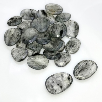 113 Carat Black Rutile 11.5-19.5mm Rose Cut Irregular Shape AA Grade Gemstones Parcel - Total 26 Pcs.