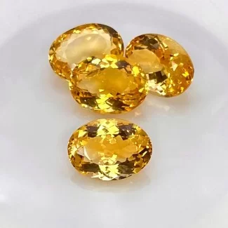 48 Cts. Citrine 18x13mm Faceted Oval Shape AA+ Grade Gemstones Parcel - Total 4 Pcs.