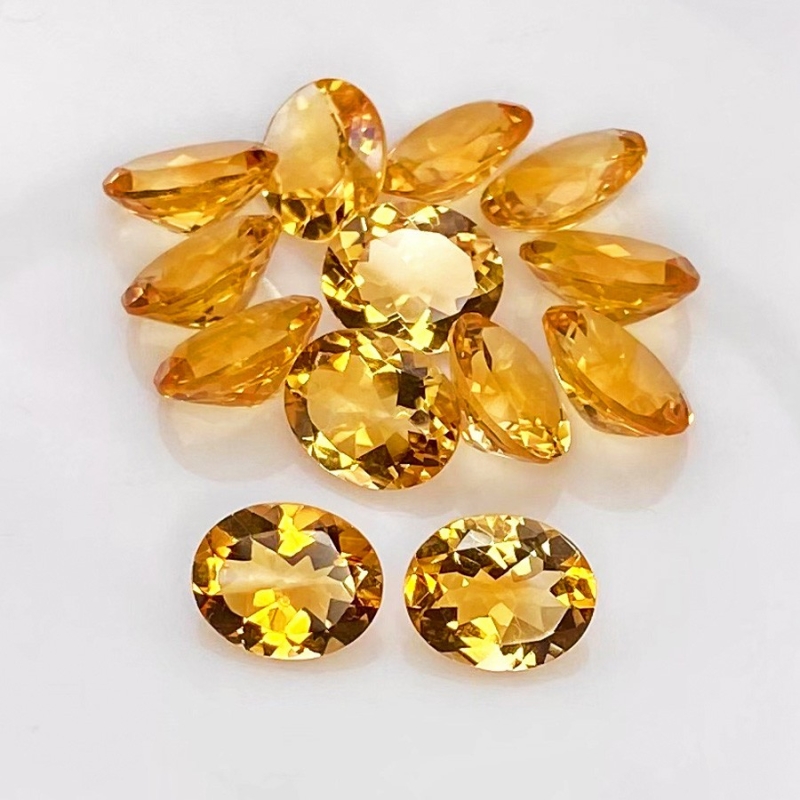 34.55 Cts. Citrine 11x9mm Faceted Oval Shape AAA Grade Gemstones Parcel - Total 13 Pcs.