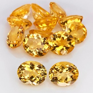 Citrine Faceted Oval Shape AA Grade Gemstone Parcel - 11x9mm - 13 Pc. - 41.10 Cts.