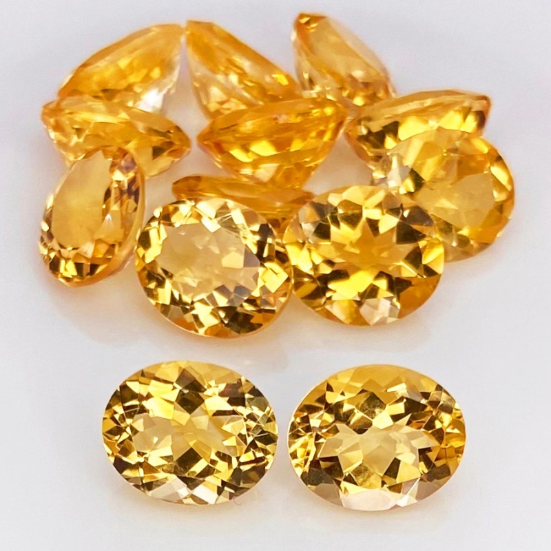 41.10 Cts. Citrine 11x9mm Faceted Oval Shape AA Grade Gemstones Parcel - Total 13 Pcs.