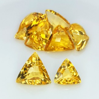 Citrine Checkerboard Triangle Shape AA+ Grade Gemstone Parcel - 4.5-10mm - 10 Pc. - 14.70 Cts.
