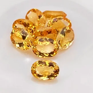 50.85 Cts. Citrine 14x10mm Faceted Oval Shape AA+ Grade Gemstones Parcel - Total 9 Pcs.