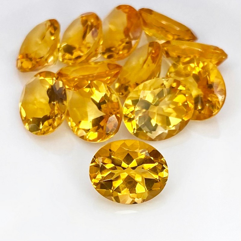 Citrine Faceted Oval Shape AAA Grade Gemstone Parcel - 11x9mm - 12 Pc. - 35.30 Cts.