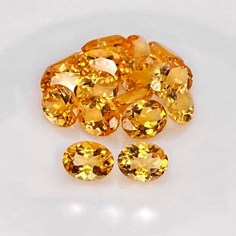 24.65 Cts. Citrine 9x7mm Faceted Oval Shape AA Grade Gemstones Parcel - Total 16 Pcs.