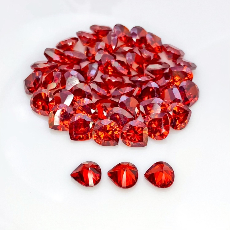  201.85 Carat Garnet Red CZ 9mm Faceted Heart Shape AAA Grade Gemstones Parcel - Total 50 Pcs.
