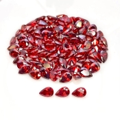  227.7 Carat Garnet Red CZ 9x6mm Faceted Pear Shape AAA Grade Gemstones Parcel - Total 100 Pcs.
