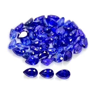  101.95 Carat Tanzanite Blue CZ 8x5mm Faceted Pear Shape AAA Grade Gemstones Parcel - Total 50 Pcs.
