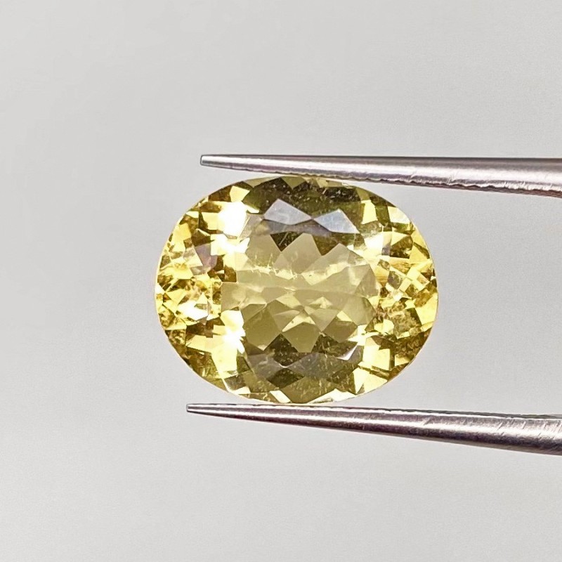 4.03 Carat Yellow Beryl 12x10mm Faceted Oval Shape AAA Grade Loose Gemstone - Total 1 Pc.