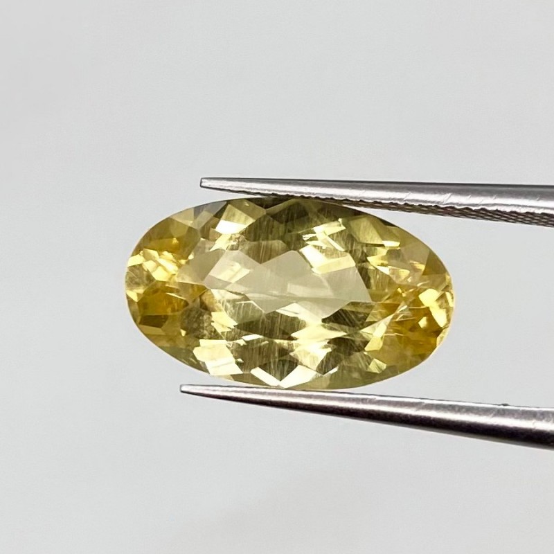 Yellow Beryl Faceted Oval Shape Loose Gemstone - 14.5x8.5mm - 1 Pc. - 4.25 Carat