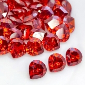  201.85 Carat Garnet Red CZ 9mm Faceted Heart Shape AAA Grade Gemstones Parcel - Total 50 Pcs.