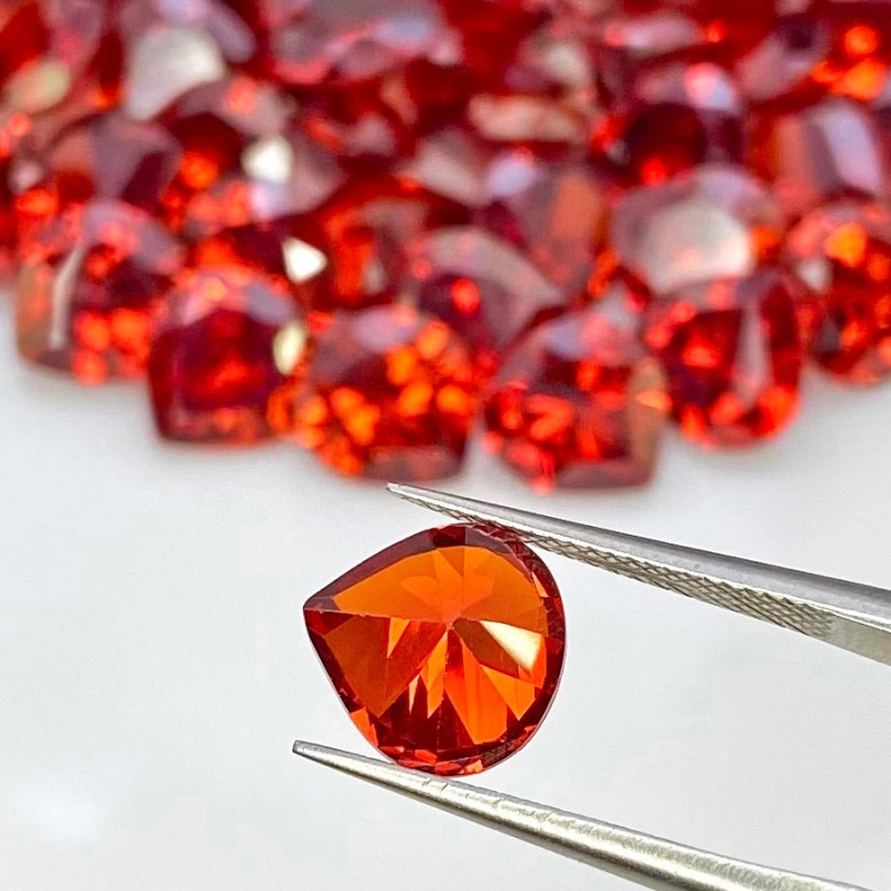  201.85 Carat Garnet Red CZ 9mm Faceted Heart Shape AAA Grade Gemstones Parcel - Total 50 Pcs.