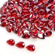  227.7 Carat Garnet Red CZ 9x6mm Faceted Pear Shape AAA Grade Gemstones Parcel - Total 100 Pcs.