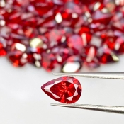  227.7 Carat Garnet Red CZ 9x6mm Faceted Pear Shape AAA Grade Gemstones Parcel - Total 100 Pcs.