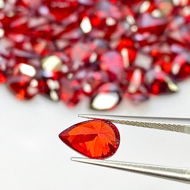  227.7 Carat Garnet Red CZ 9x6mm Faceted Pear Shape AAA Grade Gemstones Parcel - Total 100 Pcs.