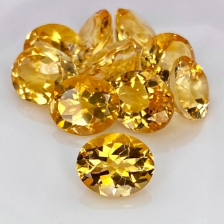 35.85 Cts. Citrine 11x9mm Faceted Oval Shape AA Grade Gemstones Parcel - Total 10 Pcs.